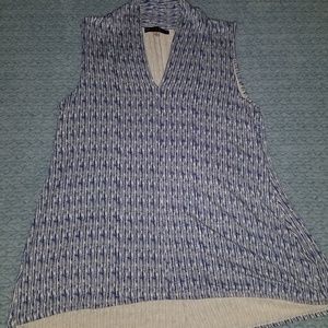 2/$15 Blue and white Rose & Olive tank top